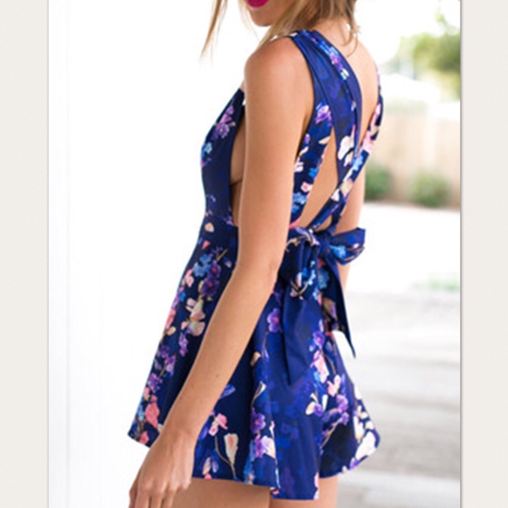 LAST 1️⃣ Sapphire blue floral romper - Picture 3 of 6